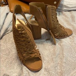Dolce Vita brown leather block heels